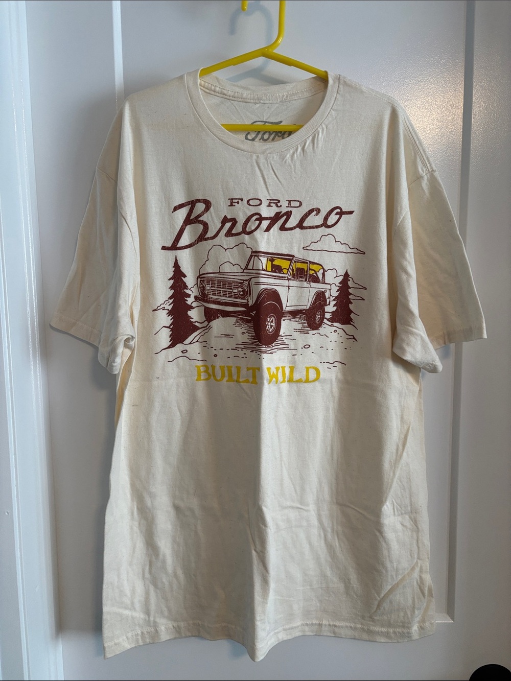 Ford Bronco Graphic Tee - Cream with Maroon & Yellow Accents